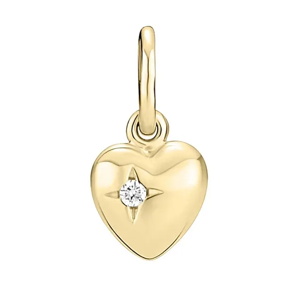 Hjertevedhæng i 8 kt. Guld med Lab-Grown Diamant - 0,015 ct.