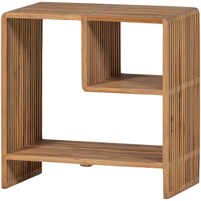 WOOOD Jasmijn sidebord, m. 2 hylder - natur genanvendt teak (55x30)