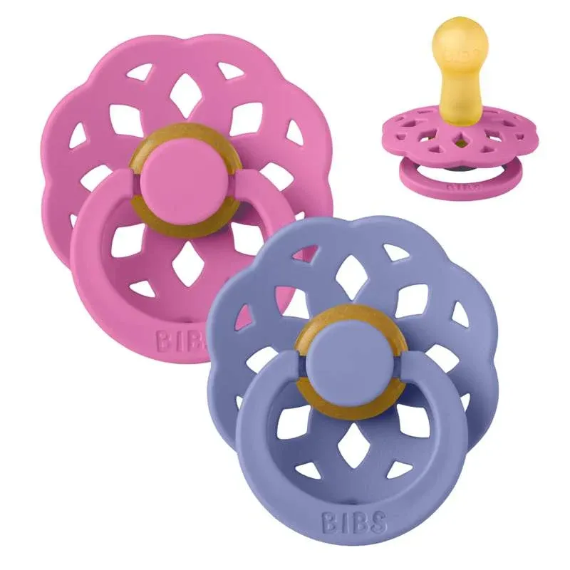 BIBS Rund Boheme Sut - 2-Pak - Str. 2 - Naturgummi - Bubblegum/Peri