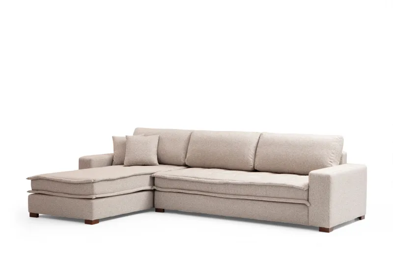 NORDVÄRK Lena hjørnesofa (CHL-3R) - sand beige polyester
