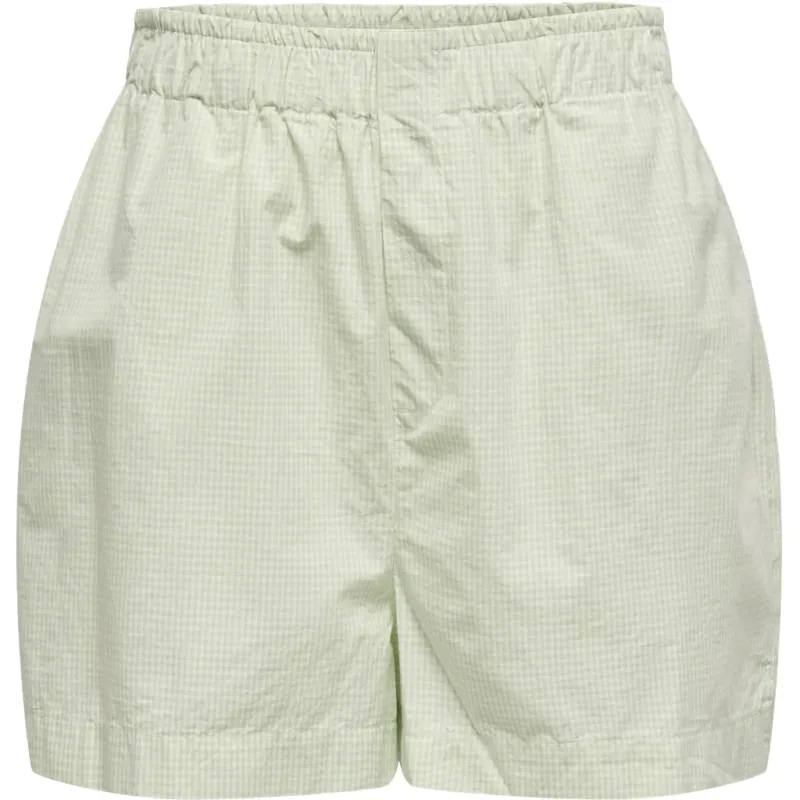 ONLY dame shorts ONLFILUCCA - Sea Foam Checks BRIGHT WHITE SMALL