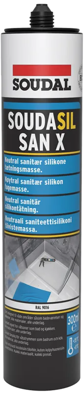 Soudasil SanX sanitetssilicone 300ml trafikhvid