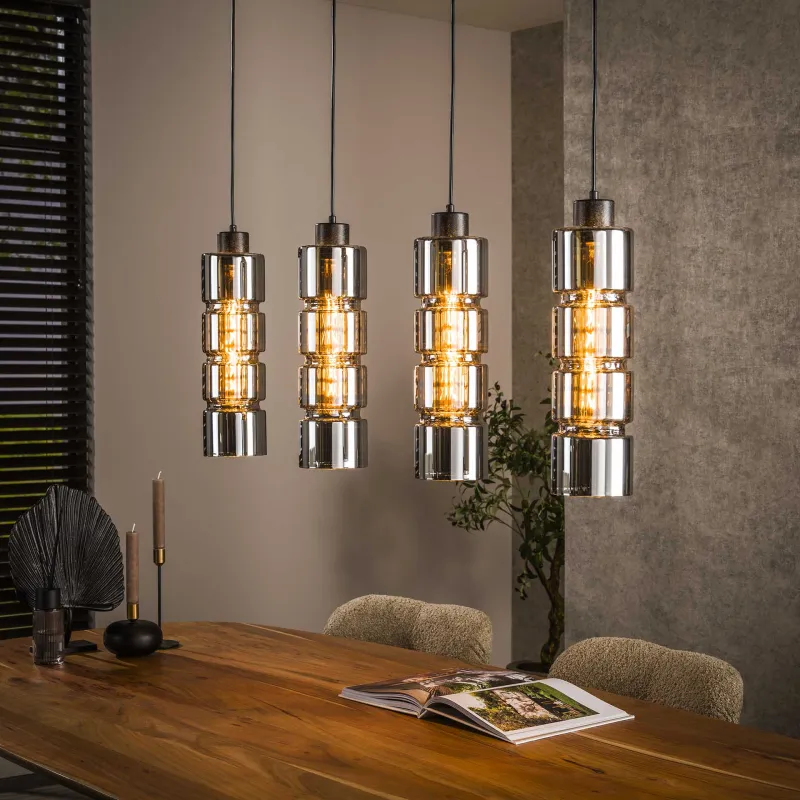 Baldo - Loftampe i metal og forkromet glas Levering