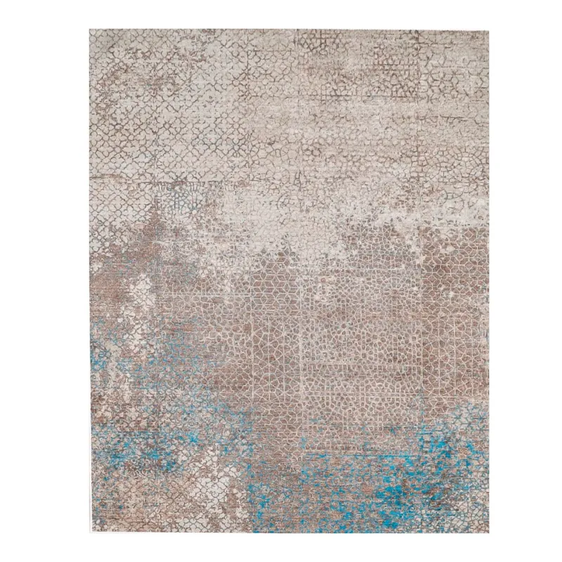 TEPPI WOOBTNY0249 gulvtæppe m. mønster, rektangulær - brun/multifarvet bomuld/chenille (160x230)