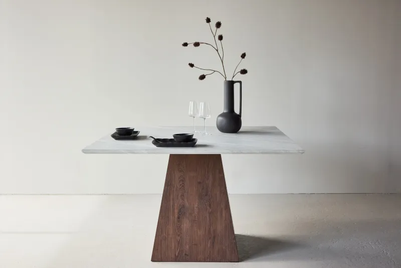 Venture Home - Cael  -  stenlook bordplade & mocca ben  -  120x120x75 cm