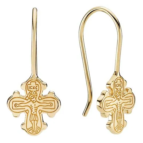 Ørehænger i 8 kt. Guld med Dagmarkors - 10 x 9 mm