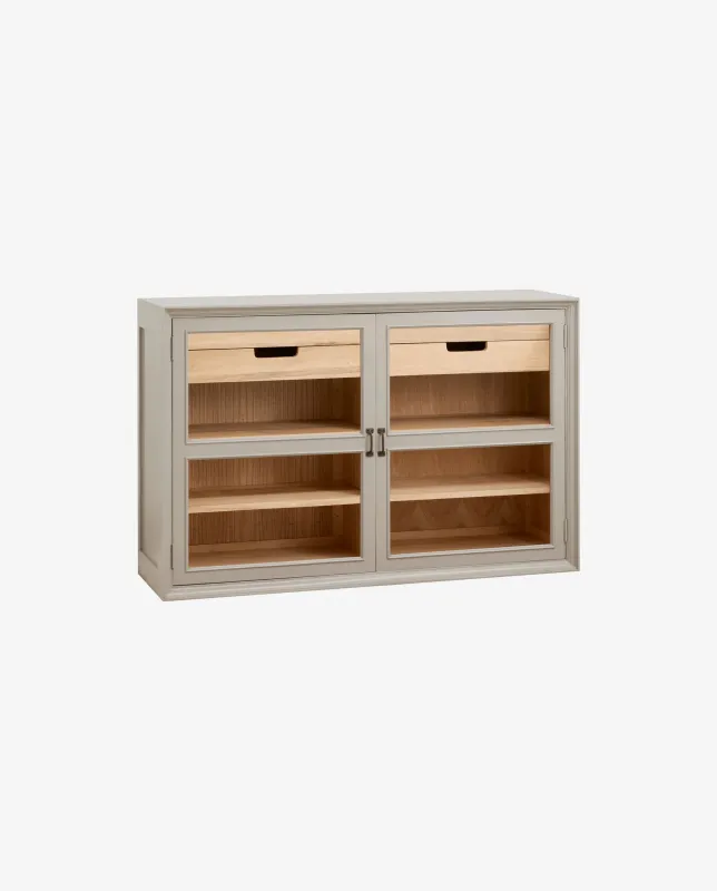 Nordal - VIVA skab, lavt med 2 låger  -  grå  -  B148 × D44 × H96,5 cm