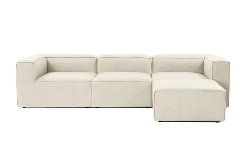 NORDVÄRK Fora hjørnesofa - ecru hør og plast
