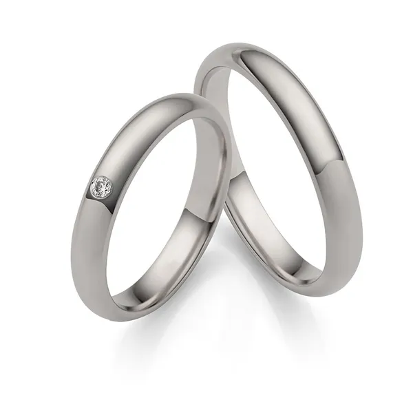 Silverbirds Vielsesringe i Sterling Sølv med Zirkoniasten - 3,5 mm