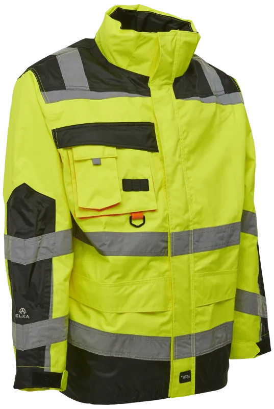 Hi-vis arbejdsjakke 086004R gul/sort Str. 4XL