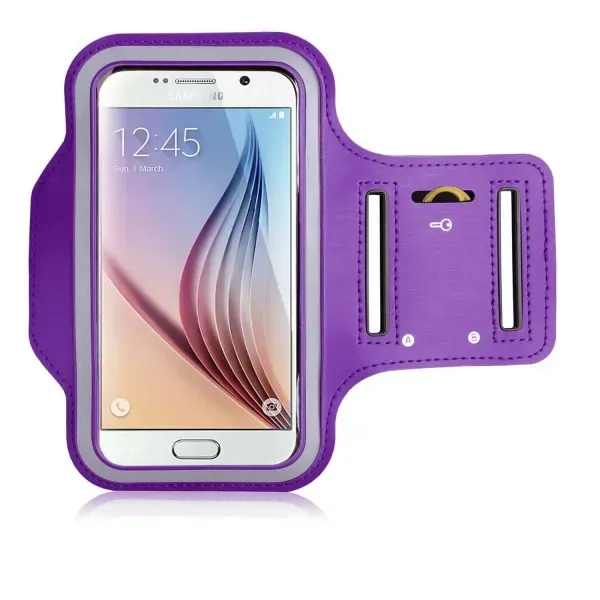 Sportsarmbånd til Samsung S3, S4, S5, S6, S6 Edge & S7. Lilla.