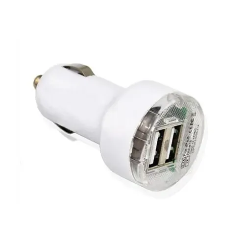 Dual USB Billader 2.1A til iPhone, iPad & Android  -  Hvid