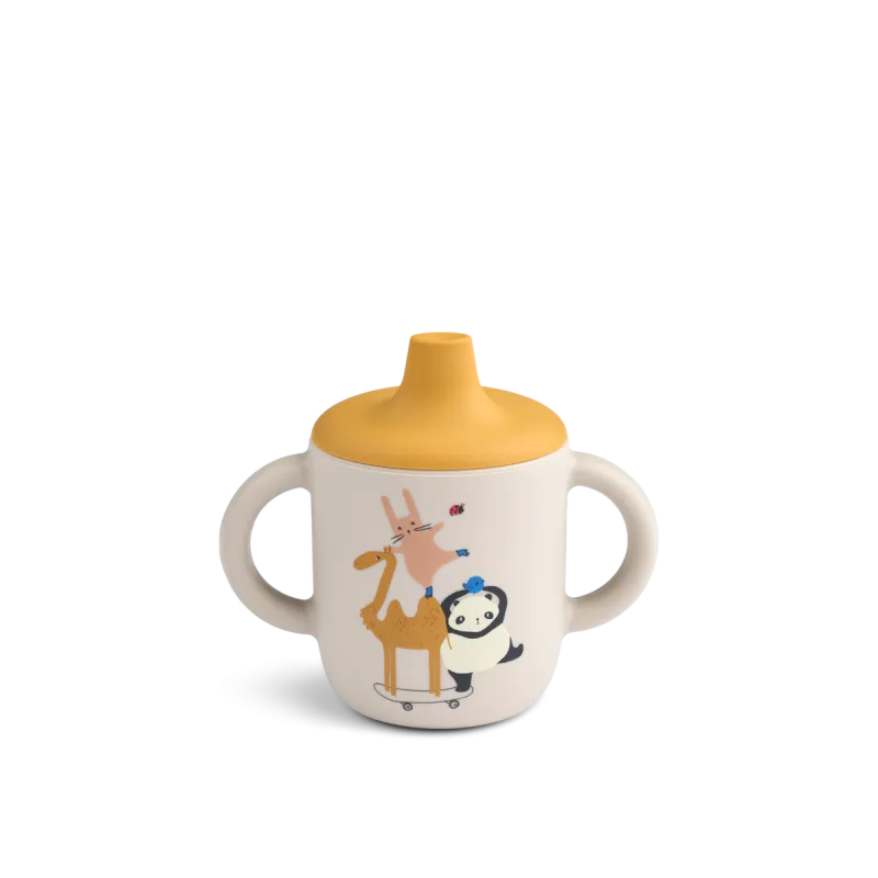 Liewood Neil Sippy Silikone Kop - Around the world / Sandy