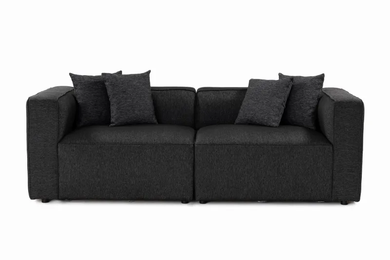 NORDVÄRK Mora XL 2 pers. sofa - antracitgrå stof og plastik