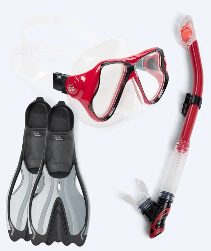 Watery snorkelsæt til voksne - Delphina/Hudson - Rød - Snorkelsæt til voksne (+16 år)