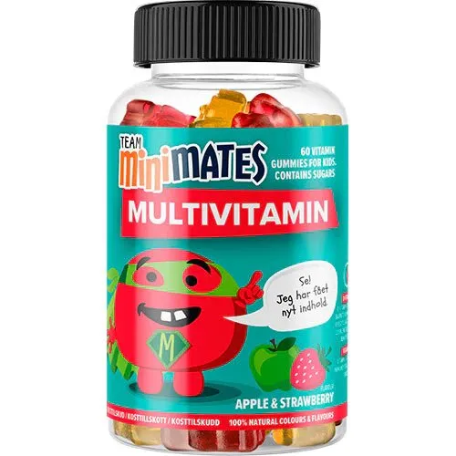 Team MiniMates Multivitamin med æble og jordbær - 60 gum