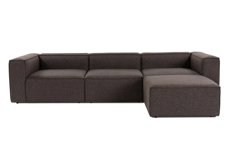 NORDVÄRK Fora hjørnesofa - mørkebrun stof