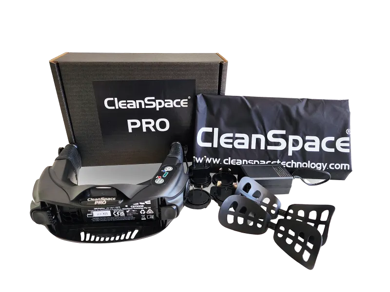 CleanSpace PRO Power system, inkl. nakkestøtte, lader og pose