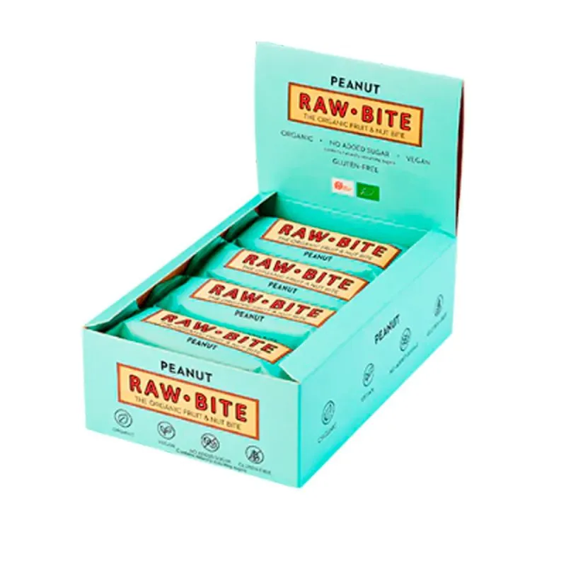 Rawbite Peanut &bull; 50 g. Køb 12 stykker SPAR 10%
