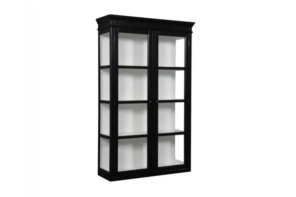 Birkholm Væghængt Vitrineskab - 170x100x38 cm Sort/Hvid