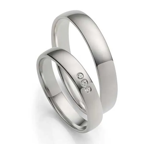 BARTOLI Silverbirds vielsesringe i Sølv med Zirkoniasten - 4 mm