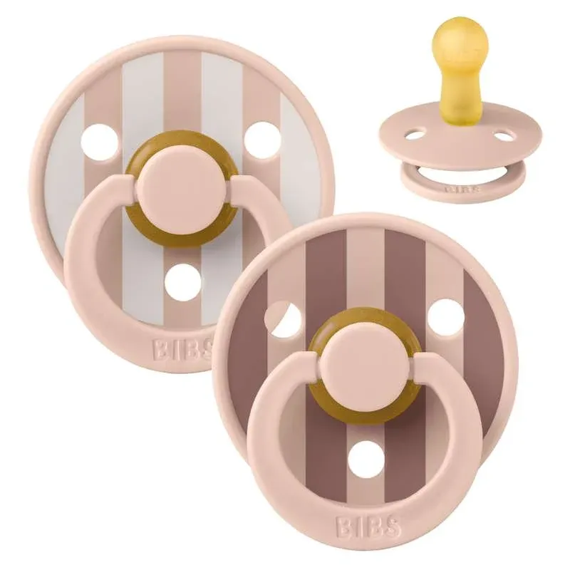 BIBS Rund Colour Sut - 2-Pak - Str. 2 - Naturgummi - Block Studio - Blush Mix