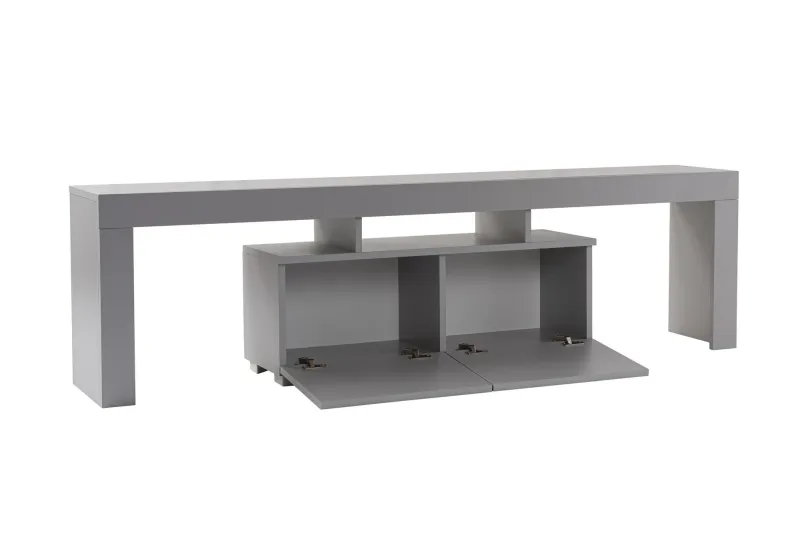 NORDVÄRK Enclave TV-bord, m. 2 låger og 3 åbne rum - grå melamin (180x31,3)