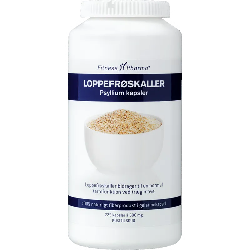 Fitness Pharma Loppefrøskaller Psyllium (225 kaps)
