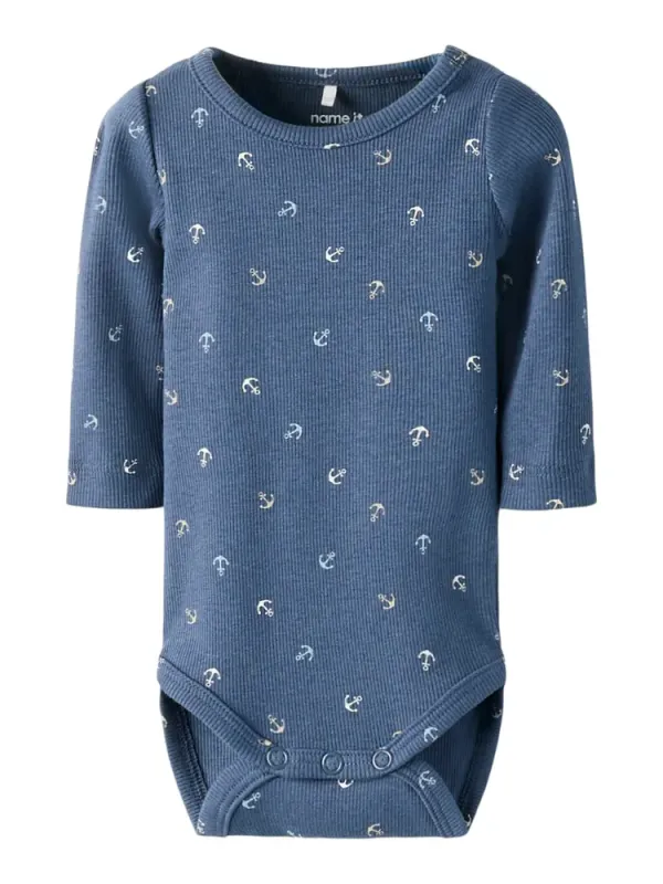 Fanchor Langærmet Body - Vintage Indigo - 50