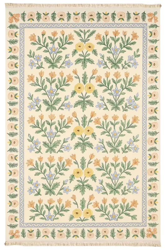 TEPPI 134 gulvtæppe, m. mønster, rektangulær - multifarvet bomuld (150x230)