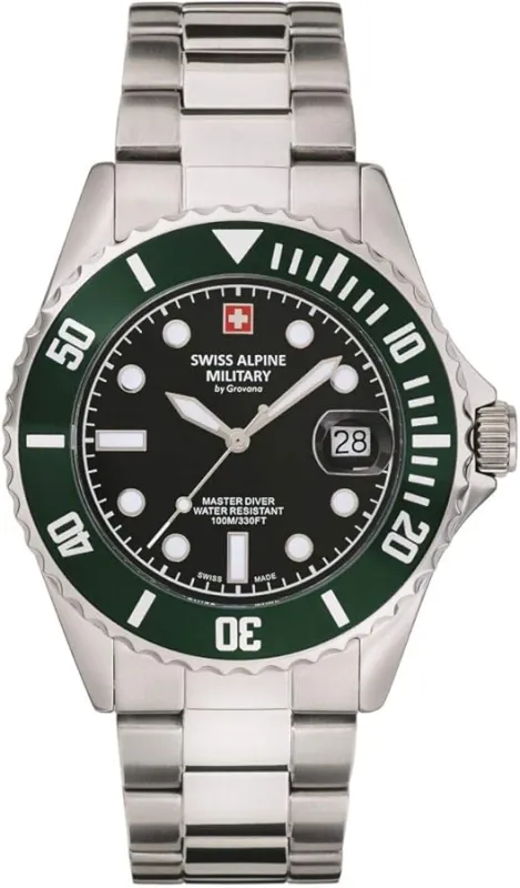 Swiss Alpine Militaryby Grovana Master Diver Green Herreur