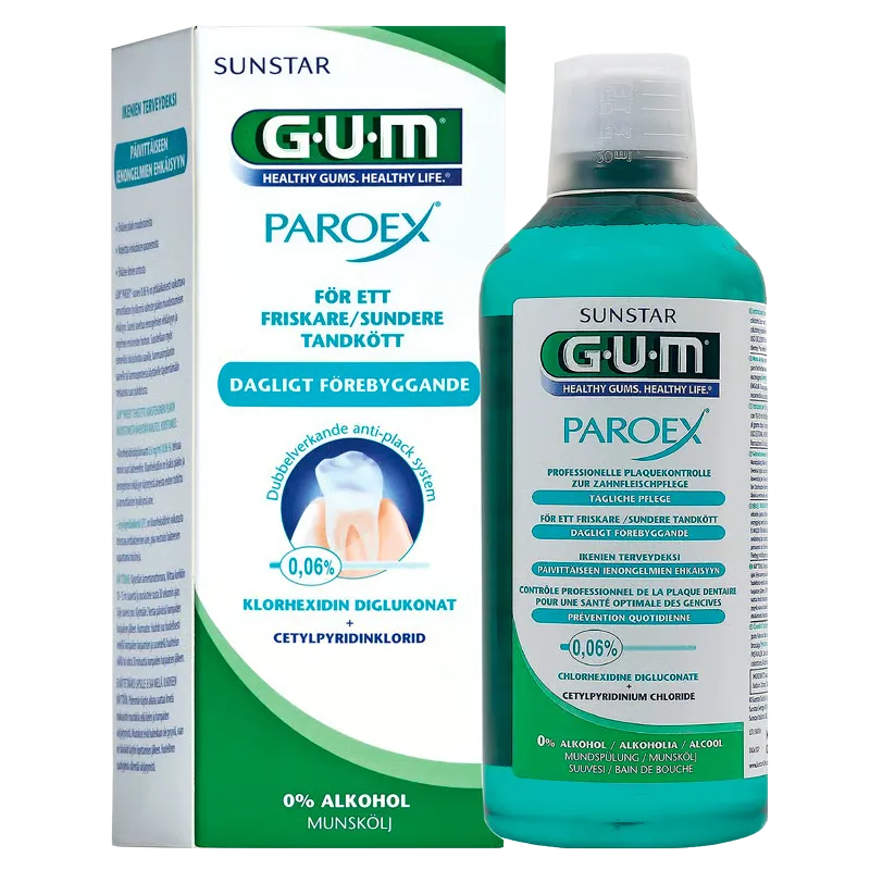 GUM Mundskyl 0,06% Klorhexidin (500 ml)