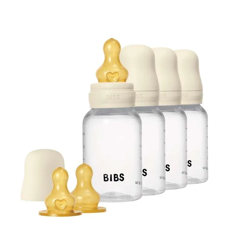 BIBS Bottle - Sutteflaskesæt - 4 stk. - Plastik - Naturgummi - 150ml - Ivory