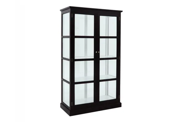 Glasskab m/2 låger - Sort