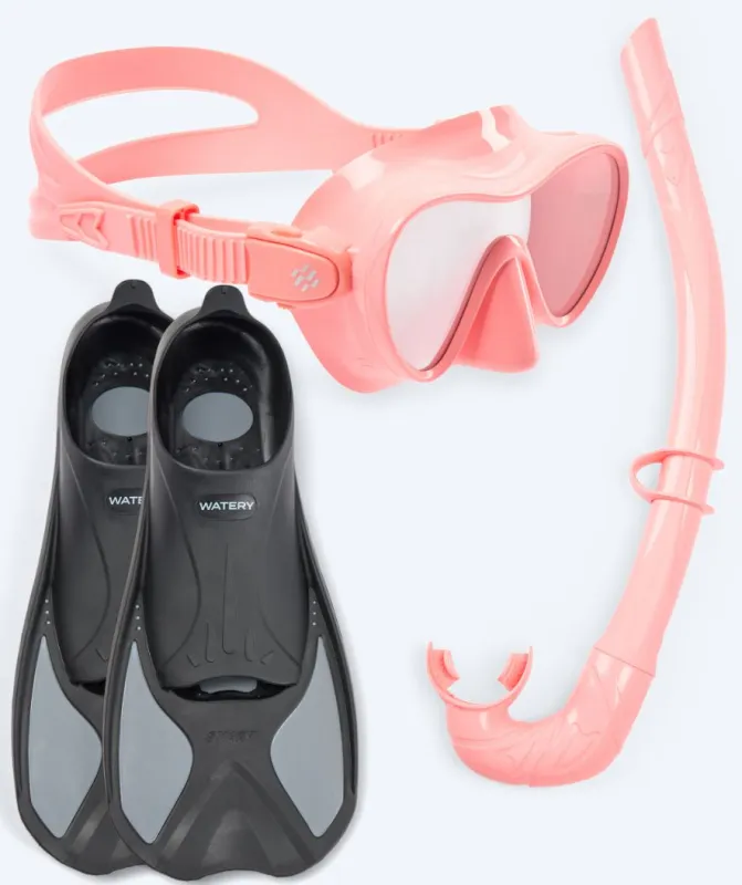 Watery snorkelsæt til børn - Pike/Cliff - Pink - Snorkelsæt til børn (4-16 år)