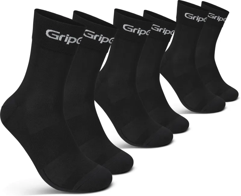 GripGrab RIDE Regular Cut Sokker 3-pak - Black