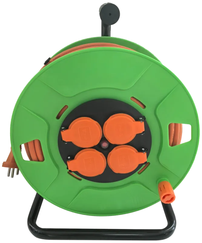 Bandit kabeltromle m/jord 4×udt. 230V/13A IP44 40m