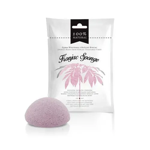Konjac Sponge Til Træt og Tør Hud, Pink (1 stk)