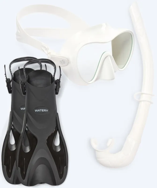 Watery snorkelsæt til voksne - Fisher/Cliff - Hvid - Snorkelsæt til voksne (+16 år)