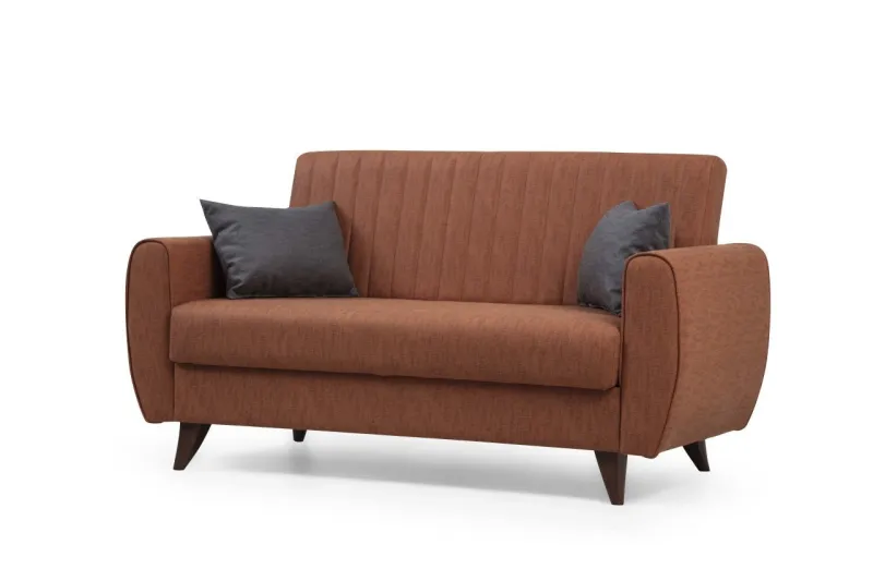 NORDVÄRK Alkon 2 pers. sovesofa - fliserød stof og plast