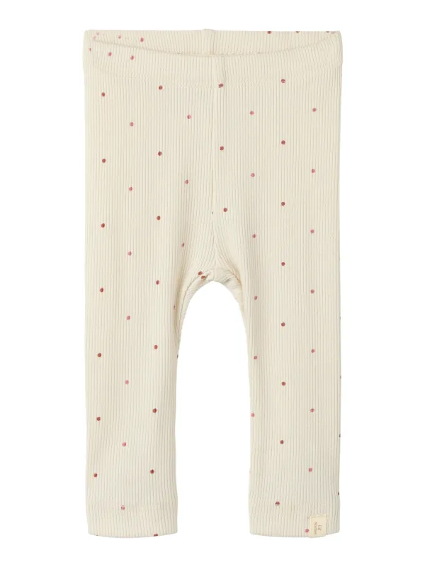Lil Atelier Gago - Kye Slim Legging - Turtledove / Dot - 56 cm