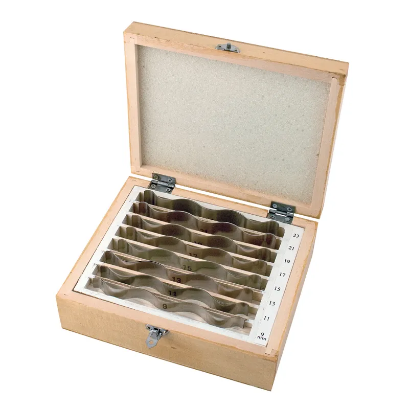 Bølgede parallelklodser 9-23 mmx110 mm  med 2 mm spring (8 par)