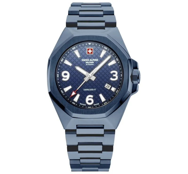 Swiss Alpine Military Typhoon Metallic Blue Herreur