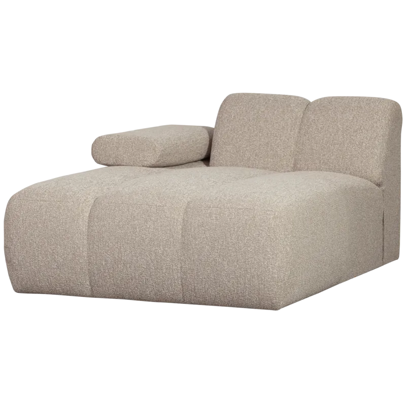 WOOOD Mojo chaiselong element sofa, venstre, m. armlæn - beige melange bouclé stof