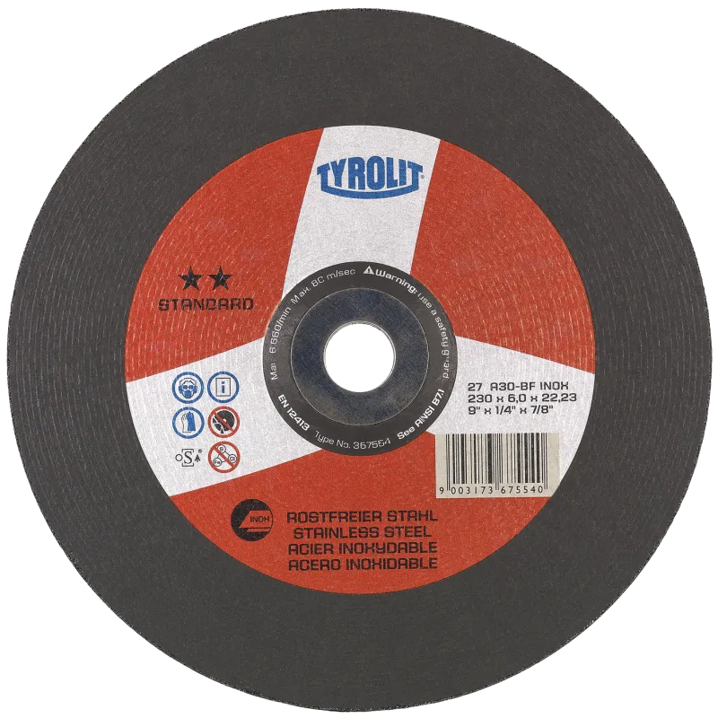 Skrubskive Standard 27X ø100×6 A30R-BFinox