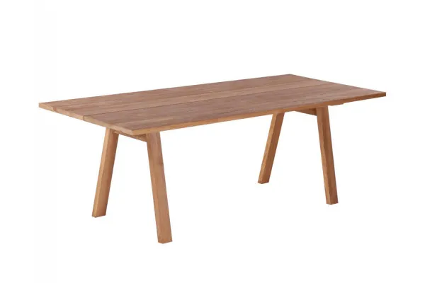 Milo Plankebord 90x200 cm - m/bordben i teak - Skrå
