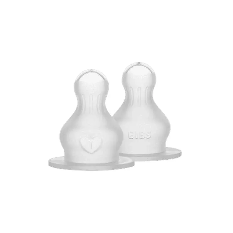 BIBS Bottle - Tilbehør - Suttehoved - Silikone/Rund - 2-Pak - Fast Flow