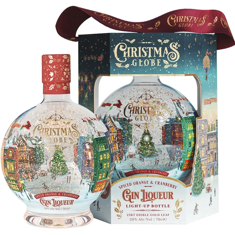 Christmas Globe Gin Likør Orange And Cranberry 70 Cl