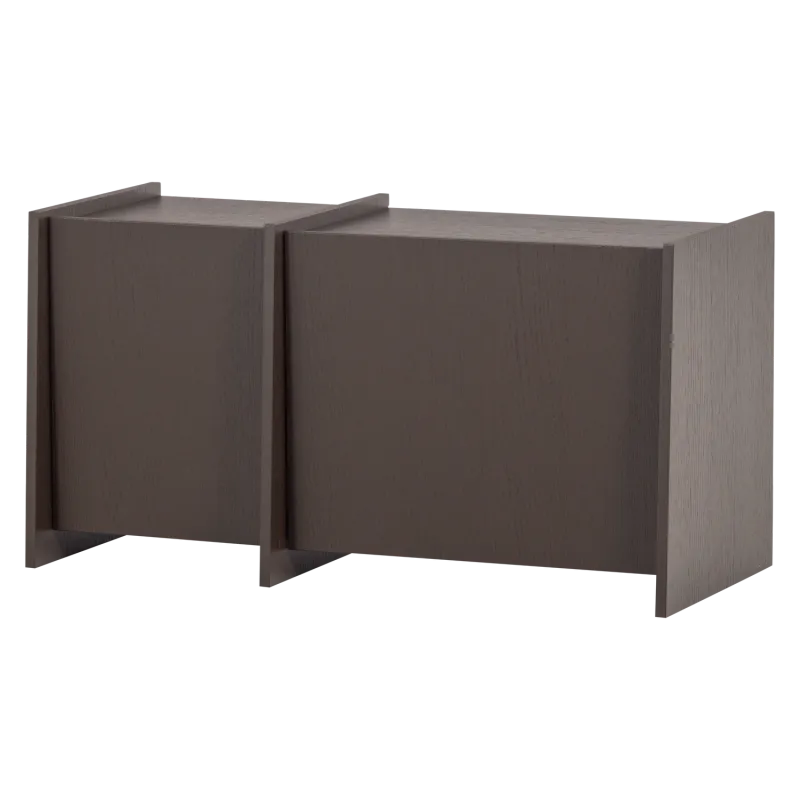 WOOOD Brock TV-bord, m. 2 låger og 2 hylder - mellembrun askefiner (102x44)