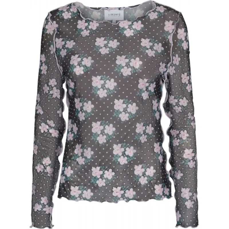 Liberte dame langærmet mesh top 4086 - Purple